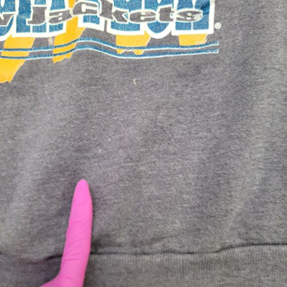 Vintage Georgia-Tech Sweatshirt Womens M/L 25x23 Baggy Crop Faded - Picture 6 of 13